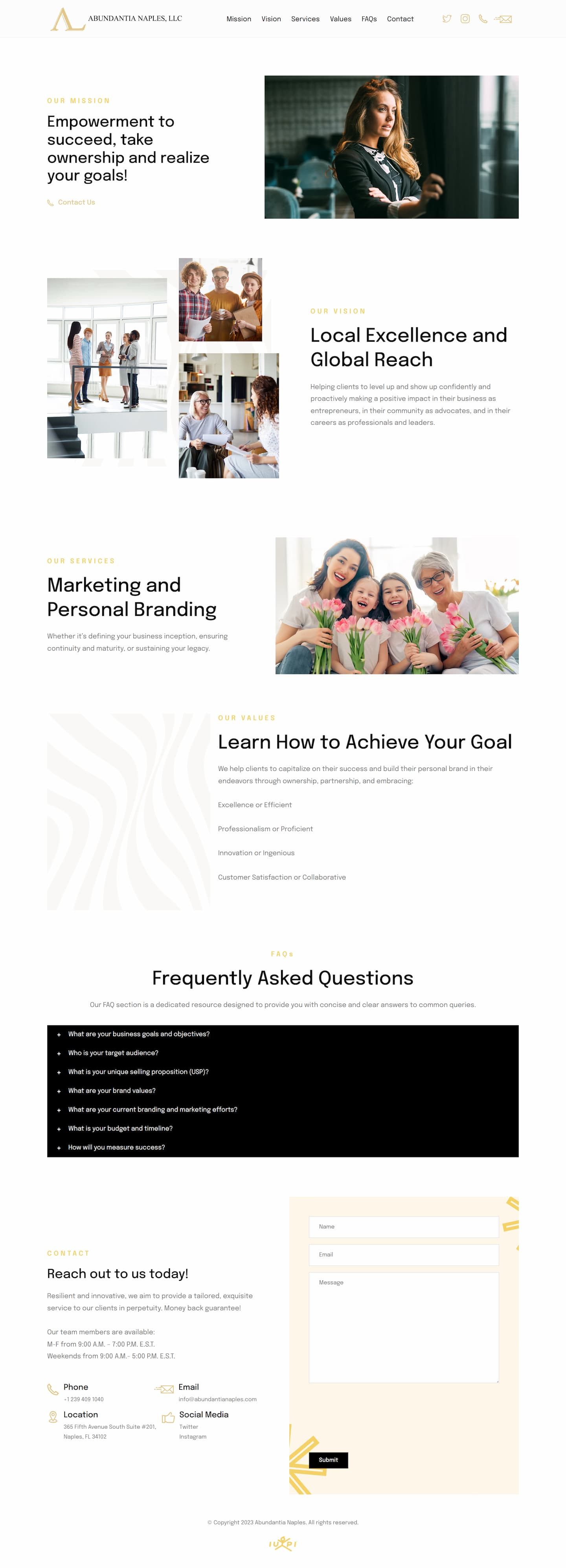 Captura de pantalla del sitio Abundantia Naples