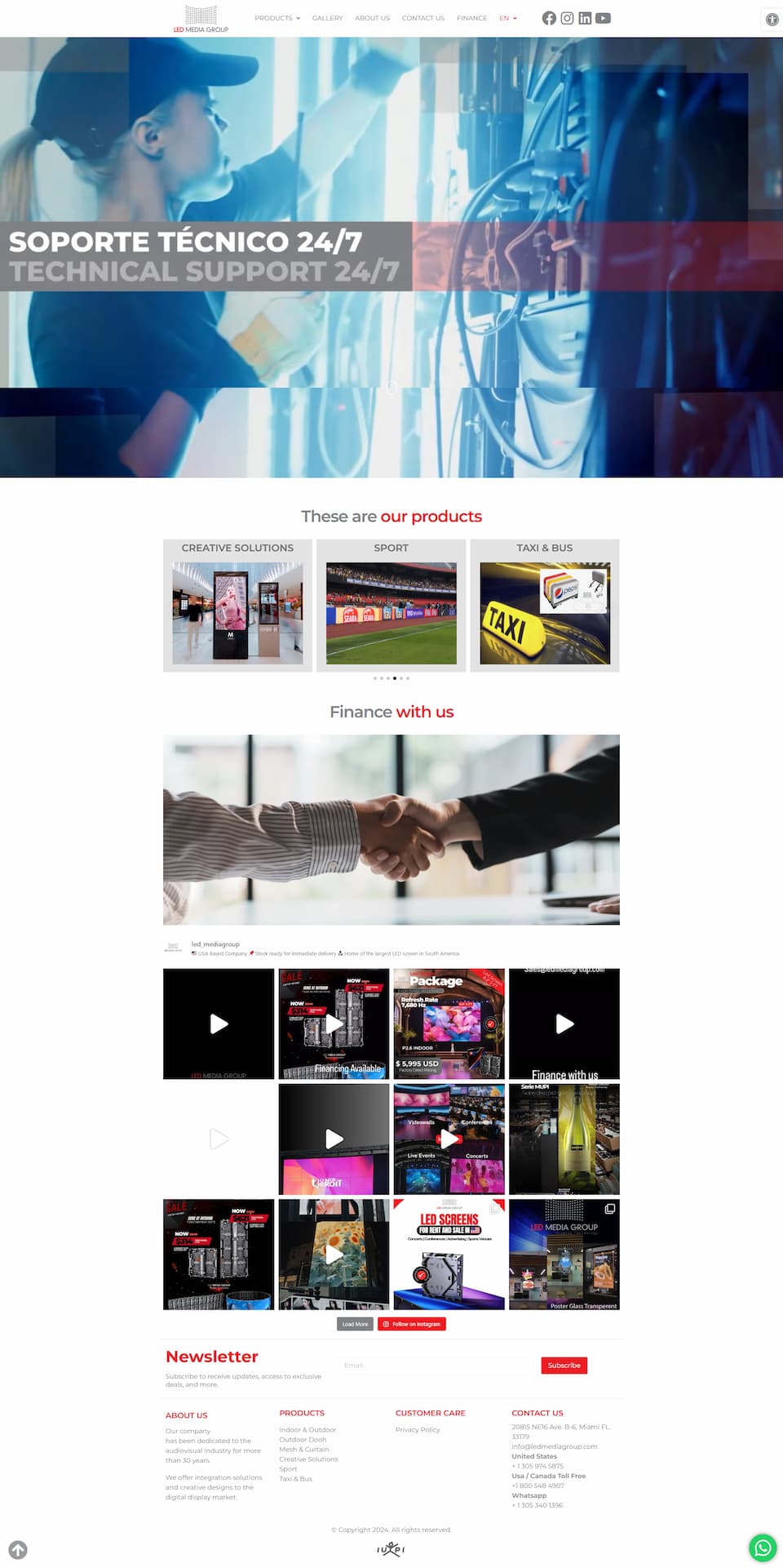 Captura de pantalla del sitio LED Media Group