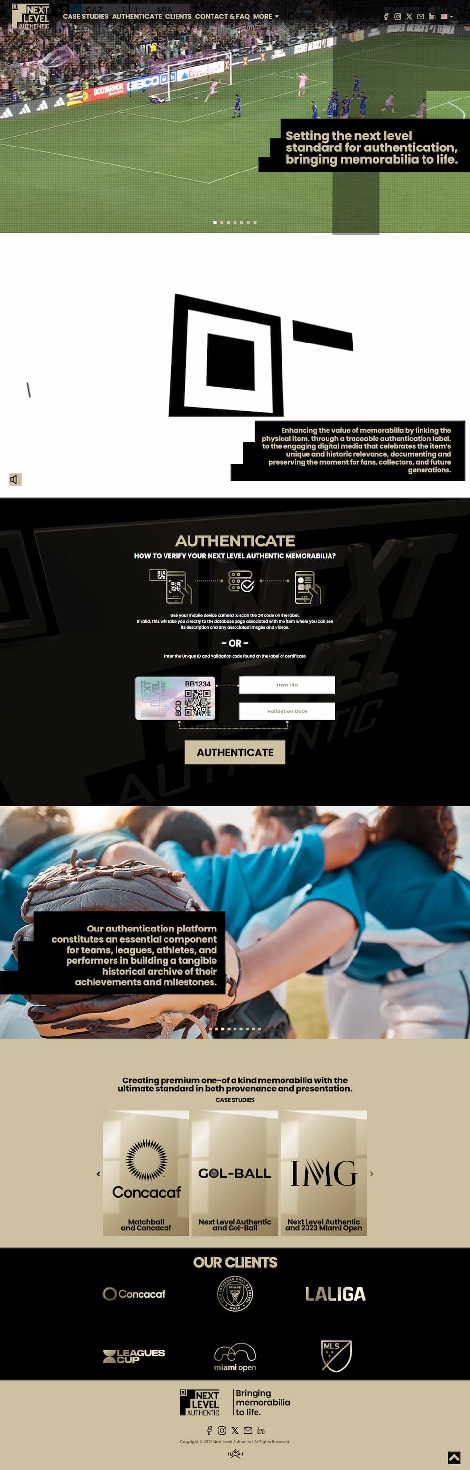 Captura de pantalla del sitio Next Level Authentic